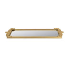 24.5x12.5x1" Mirror Tray w/ Gold Frame & Intricate Floral