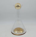 Glass Decanter With Gold Base and Ball Lid