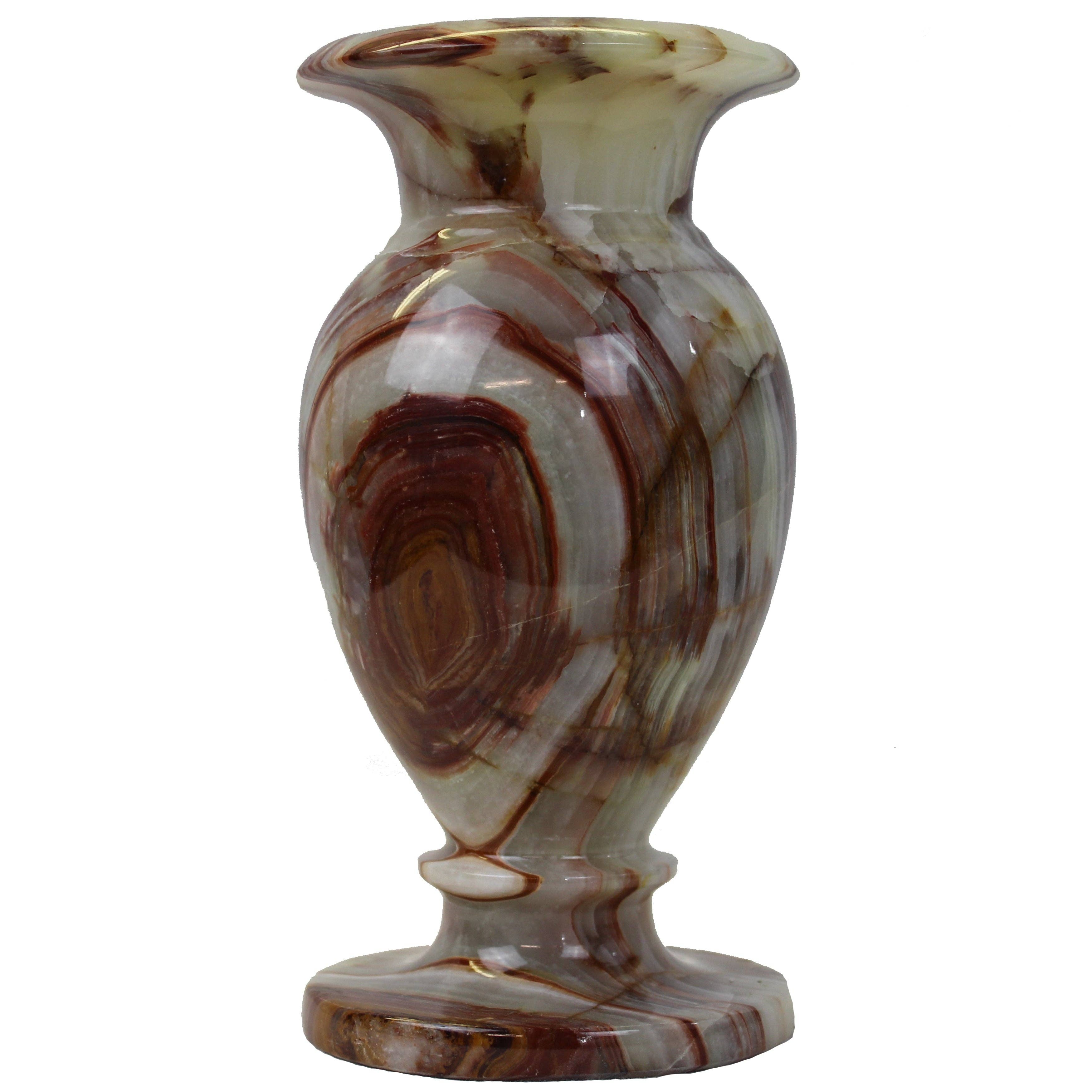 Multicolored Decorative Handcrafted 8" Onyx Vase