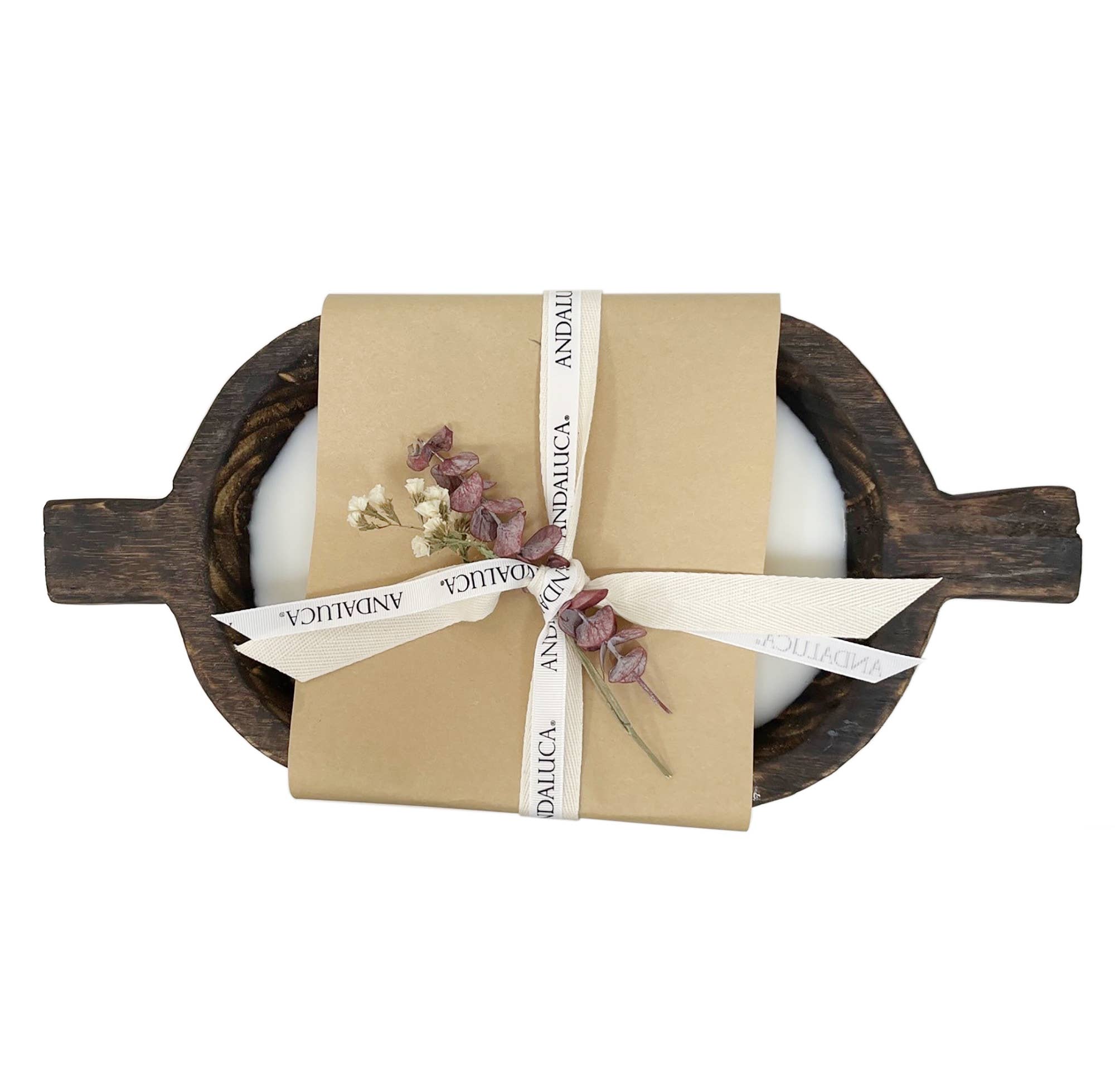 Charred Finish Paulownia Wood Handle Candle