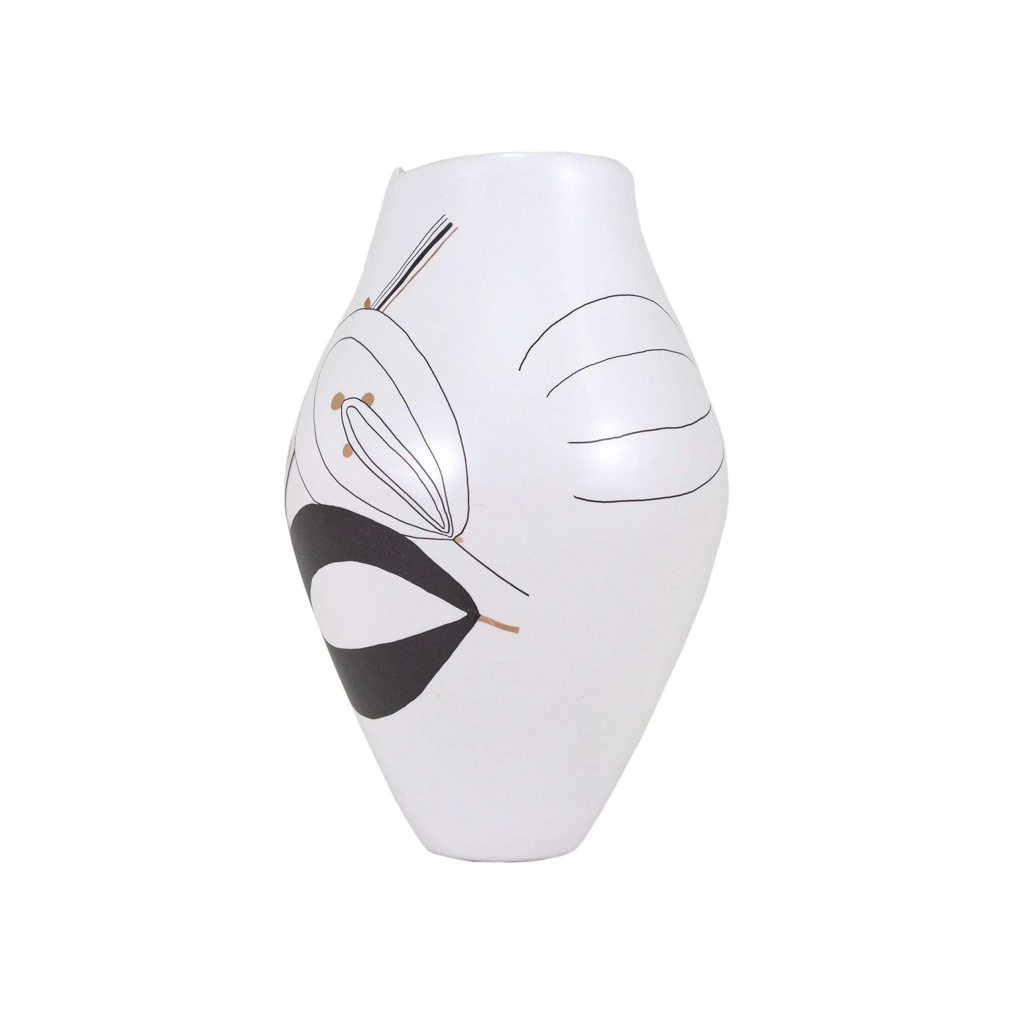 Black and White  Short Vase