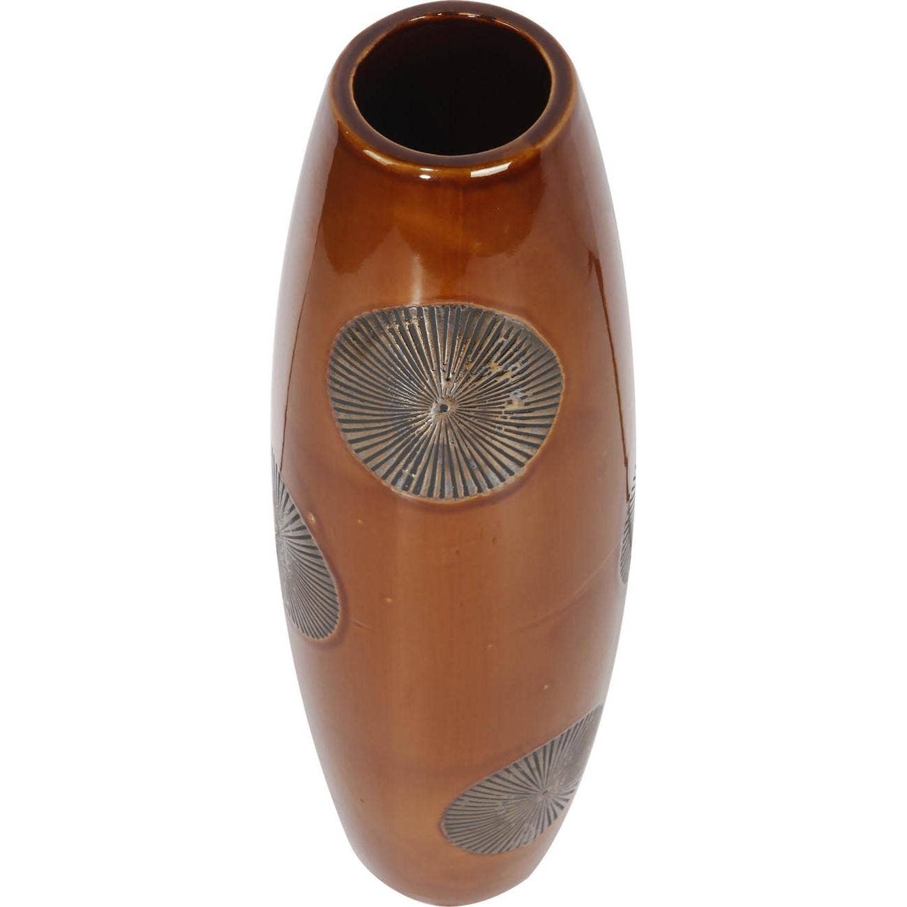 D5x16" Ceramic Vase - Copper Brown