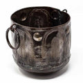 6" x 5" Hammered Metal Bowl With Round Handles