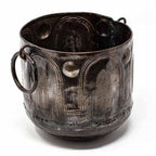 6" x 5" Hammered Metal Bowl With Round Handles