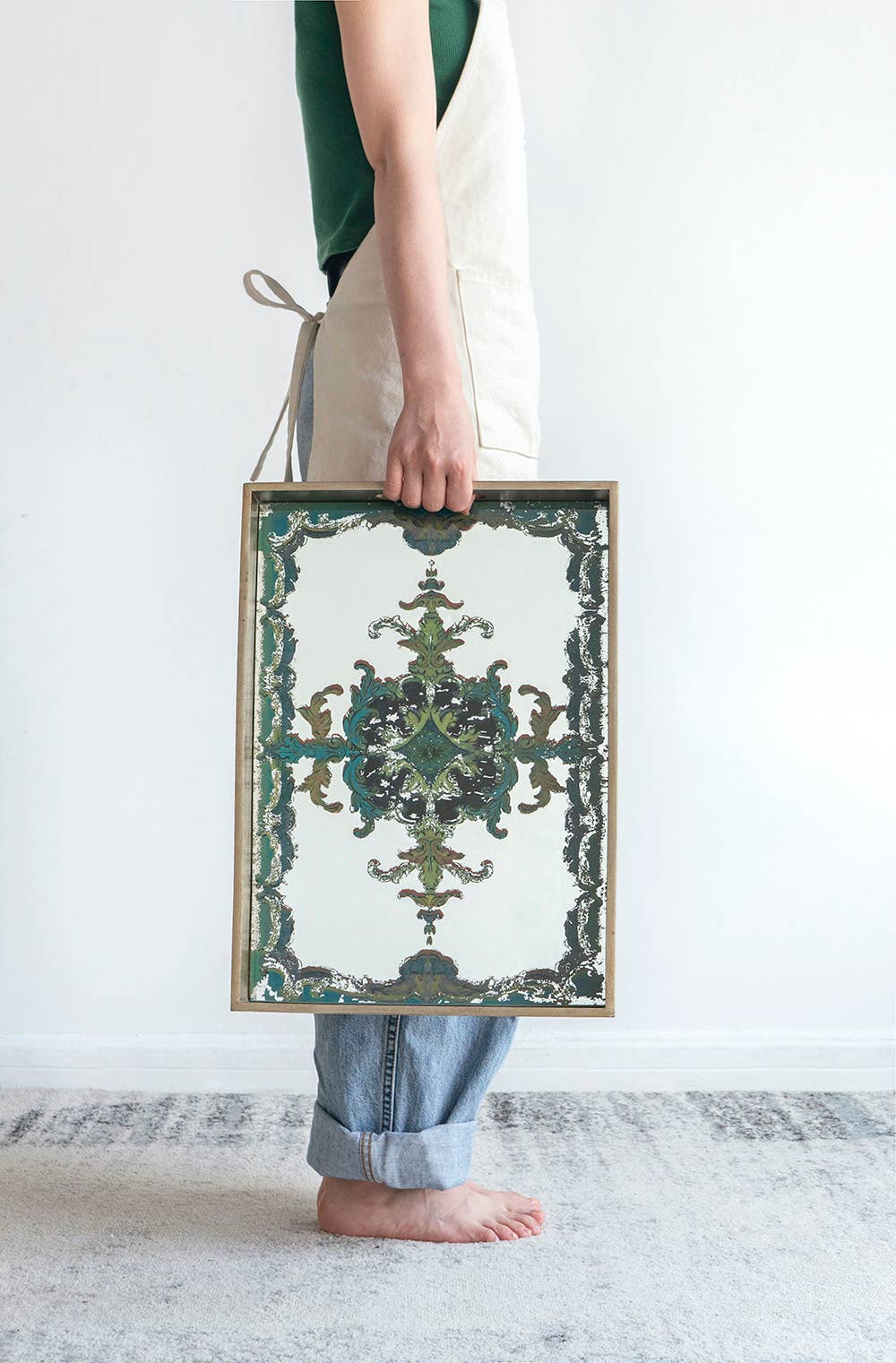 18x13x2" Opulent Baroque Mirror Tray