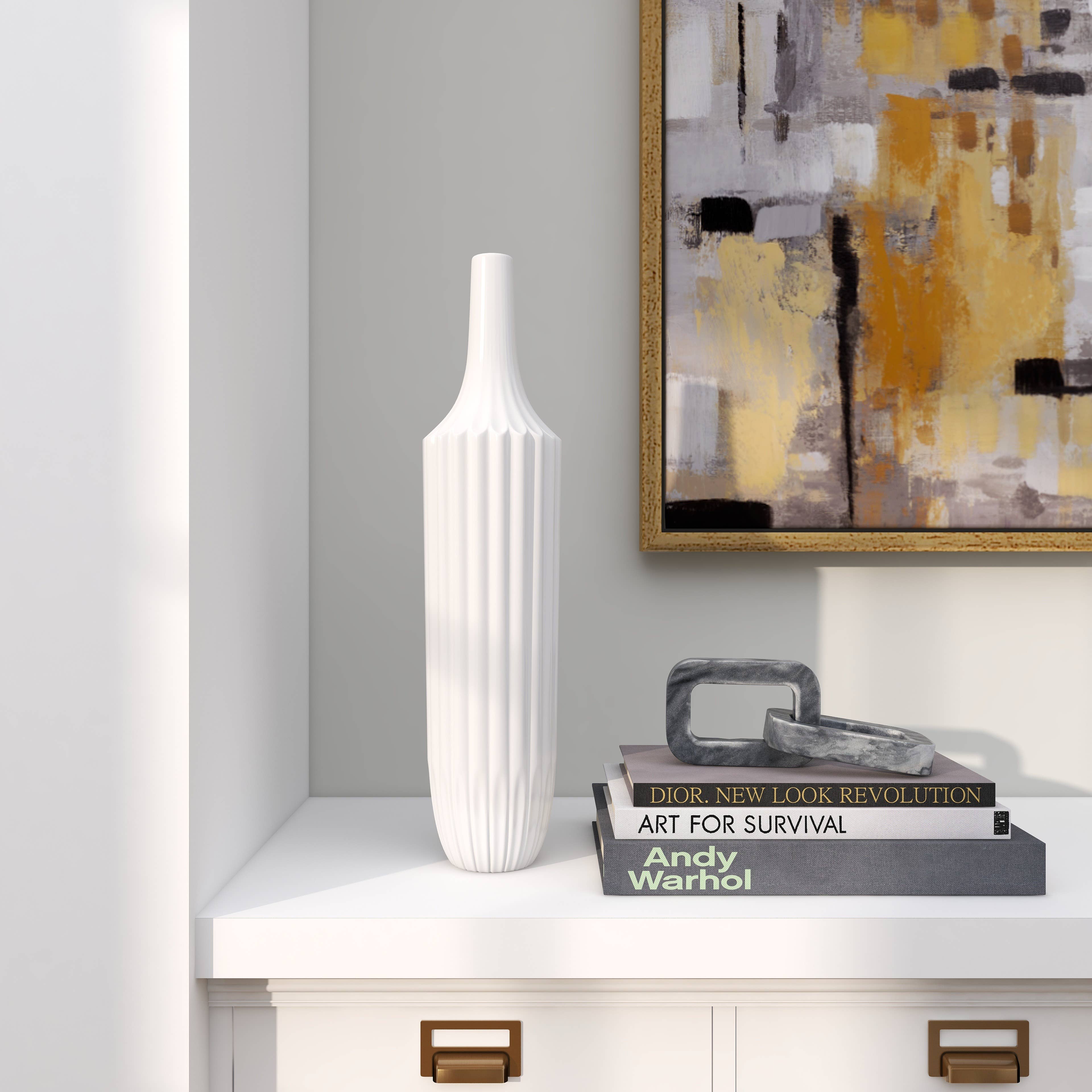 Modern White Ceramic Vase: 891520