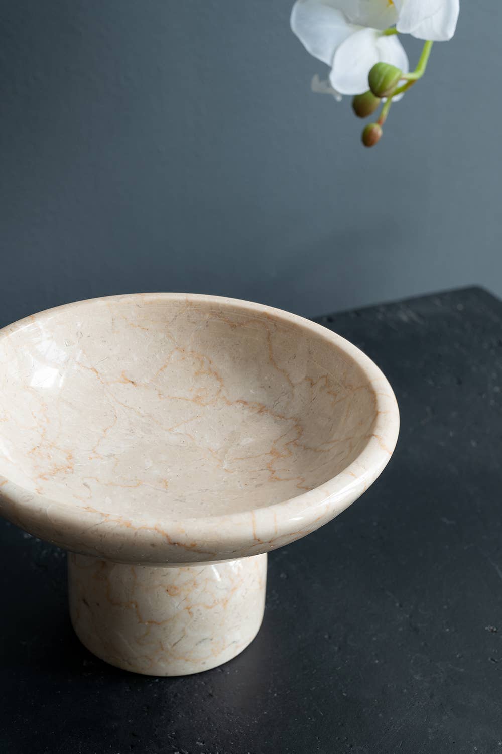 7x7x4" Marble Elegance Pedestal Bowl