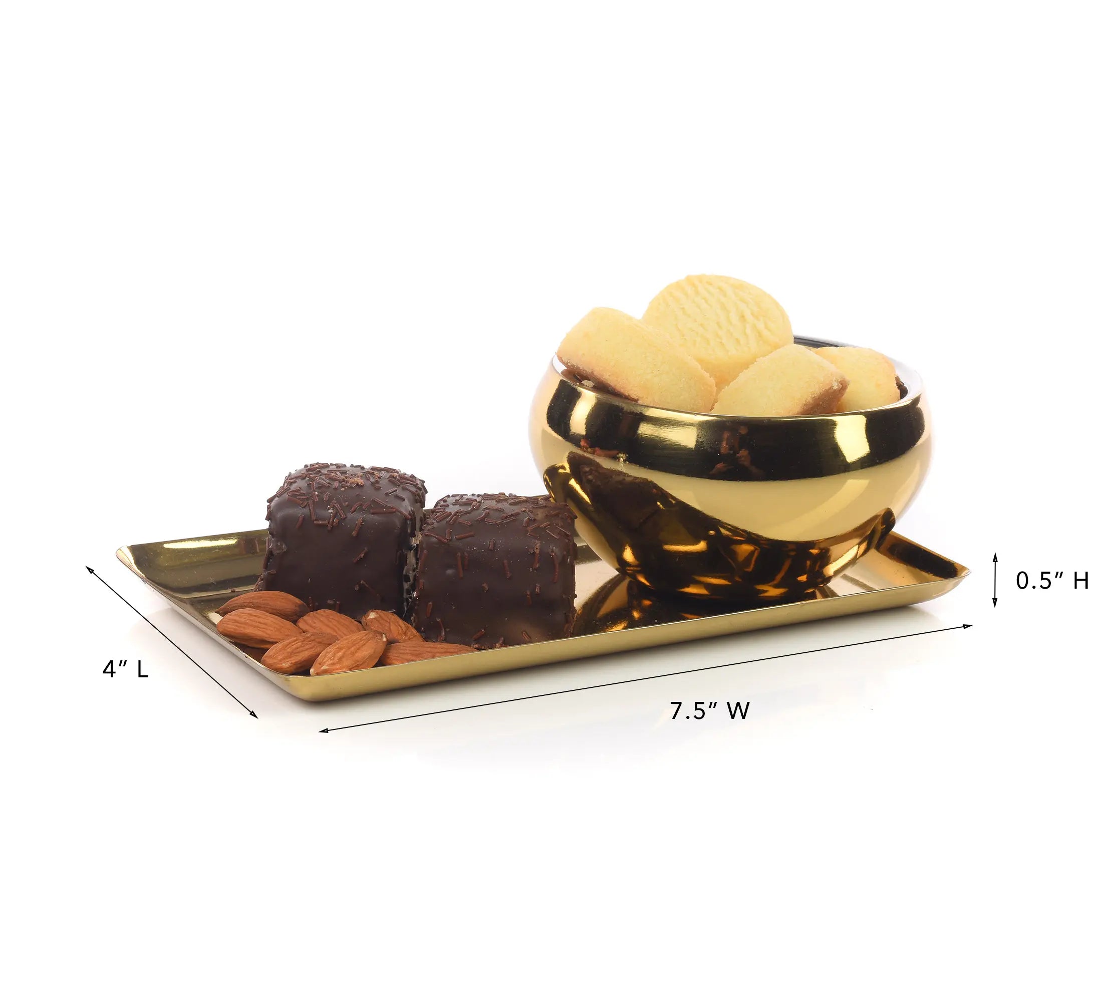 Genova Gold Metal Snack Tray