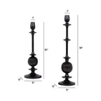 Madoc Black Aluminum Candleholders, Set of 2