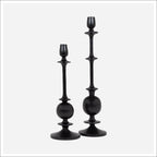 Madoc Black Aluminum Candleholders, Set of 2