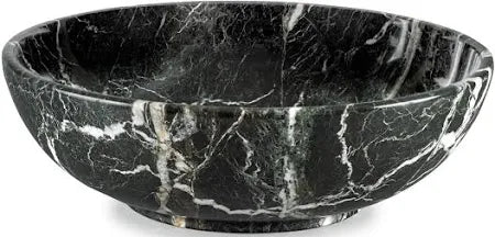 Black Zebra Marble Bowl - 12"