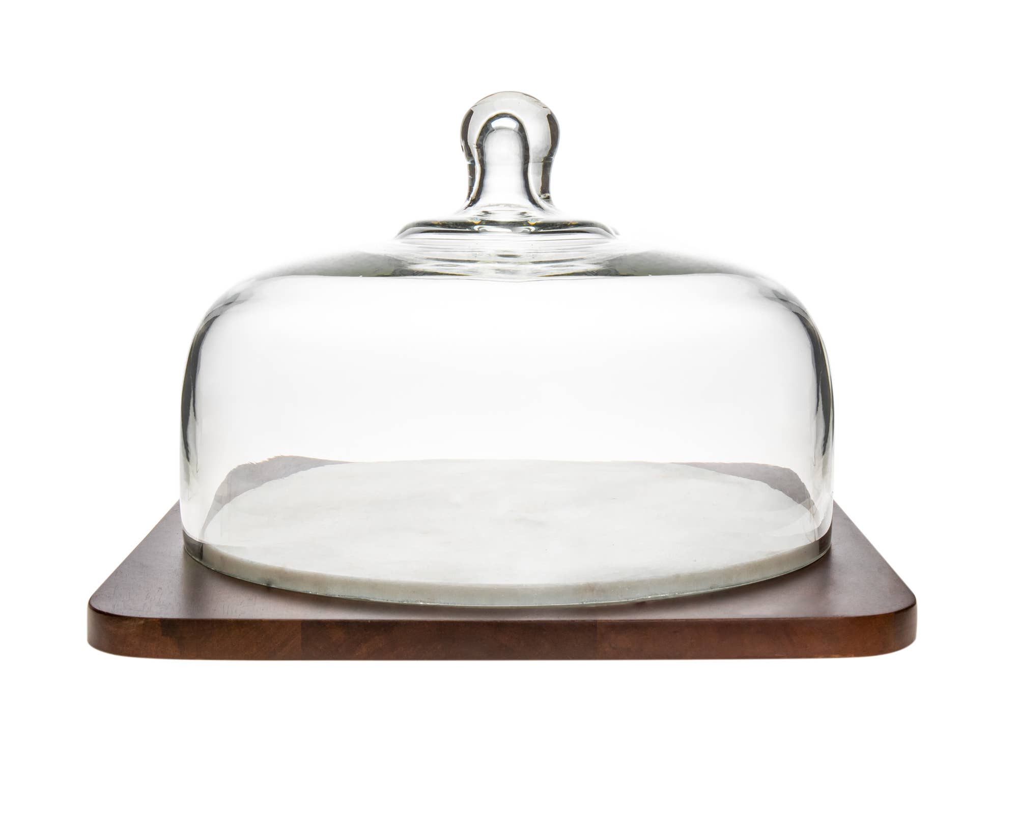 Wood with Marble Inlay Cake Dome
