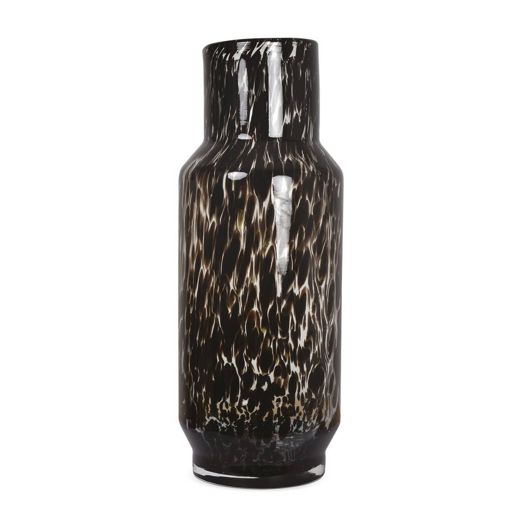 Vase Ovale léopard noir D12 H31cm