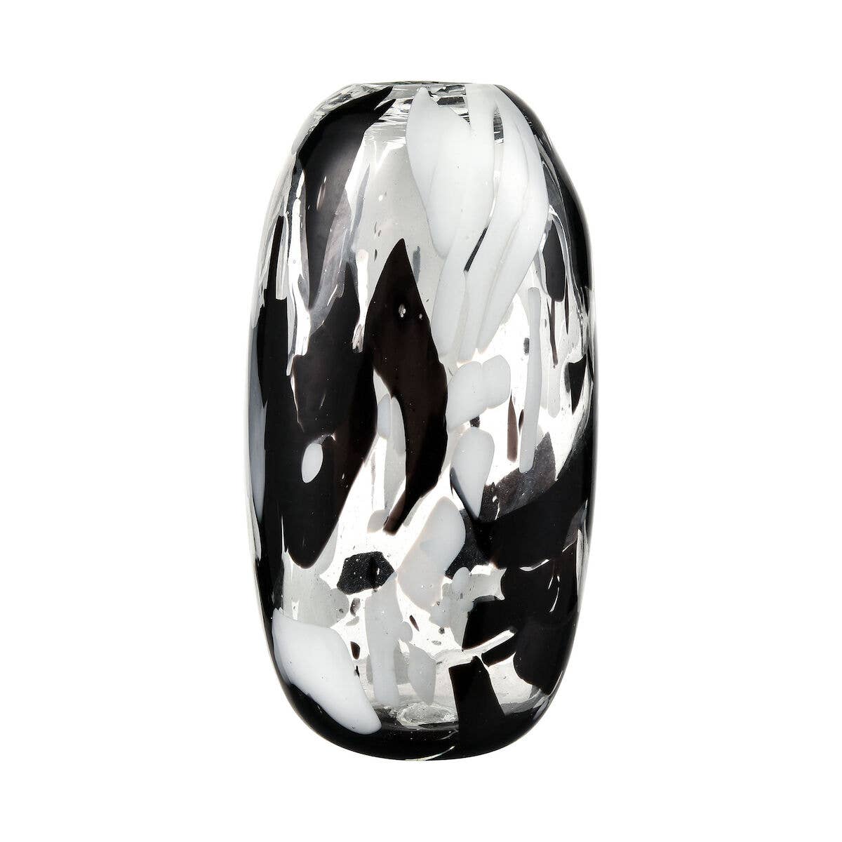 Gisli Black & White Glass Decorative Vase