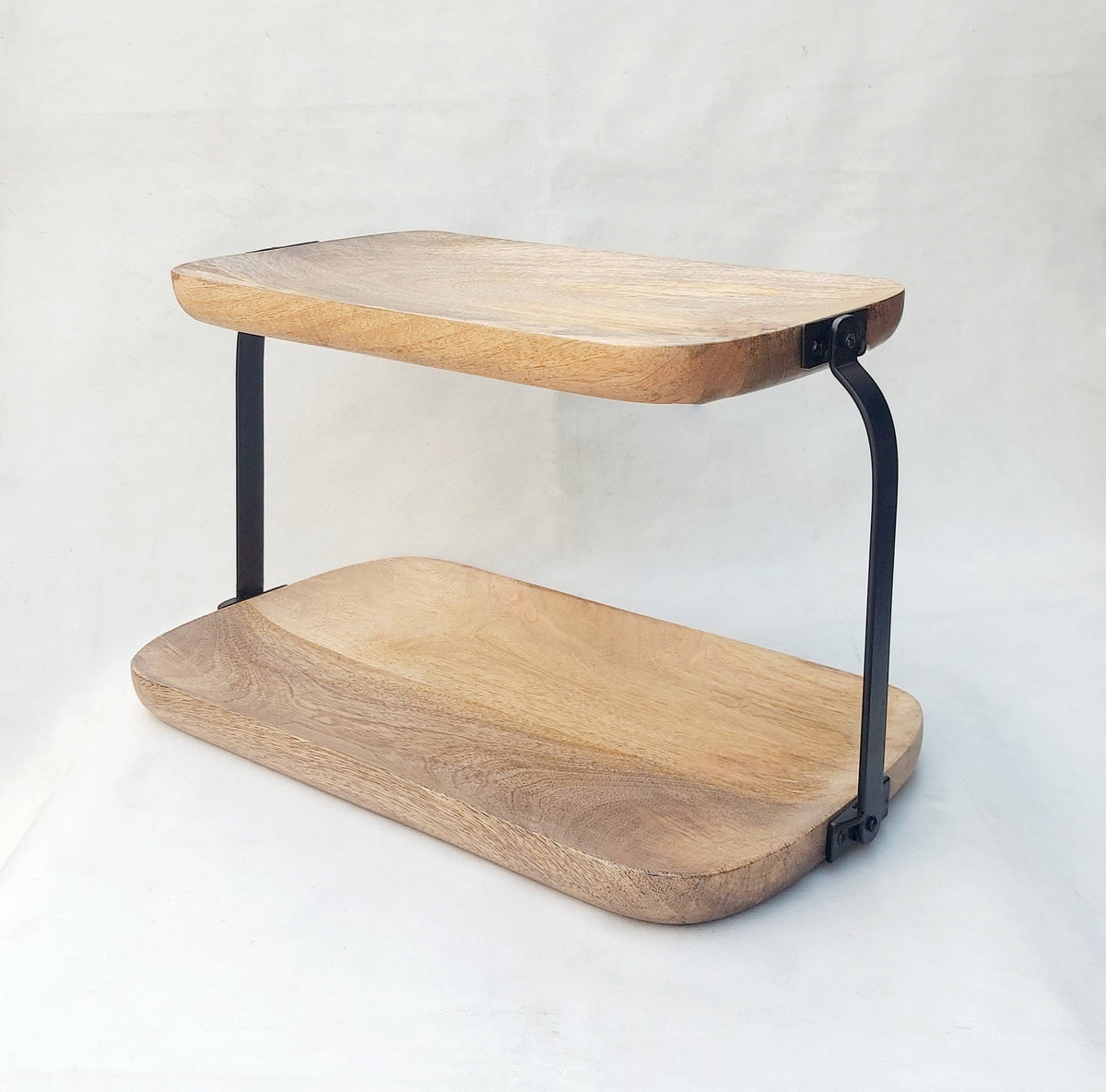 Wood 2-Tier Serving Stand