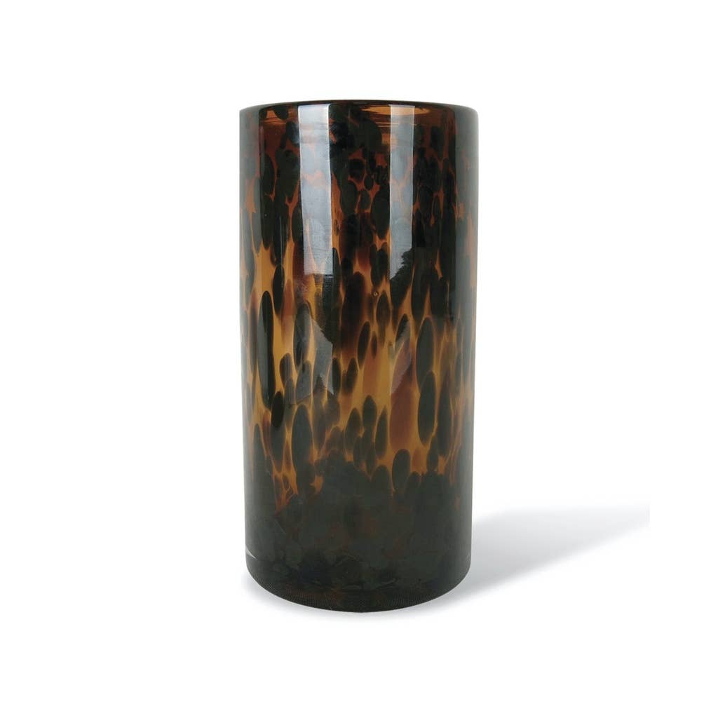 Vase Tube léopard gm D12 H23cm