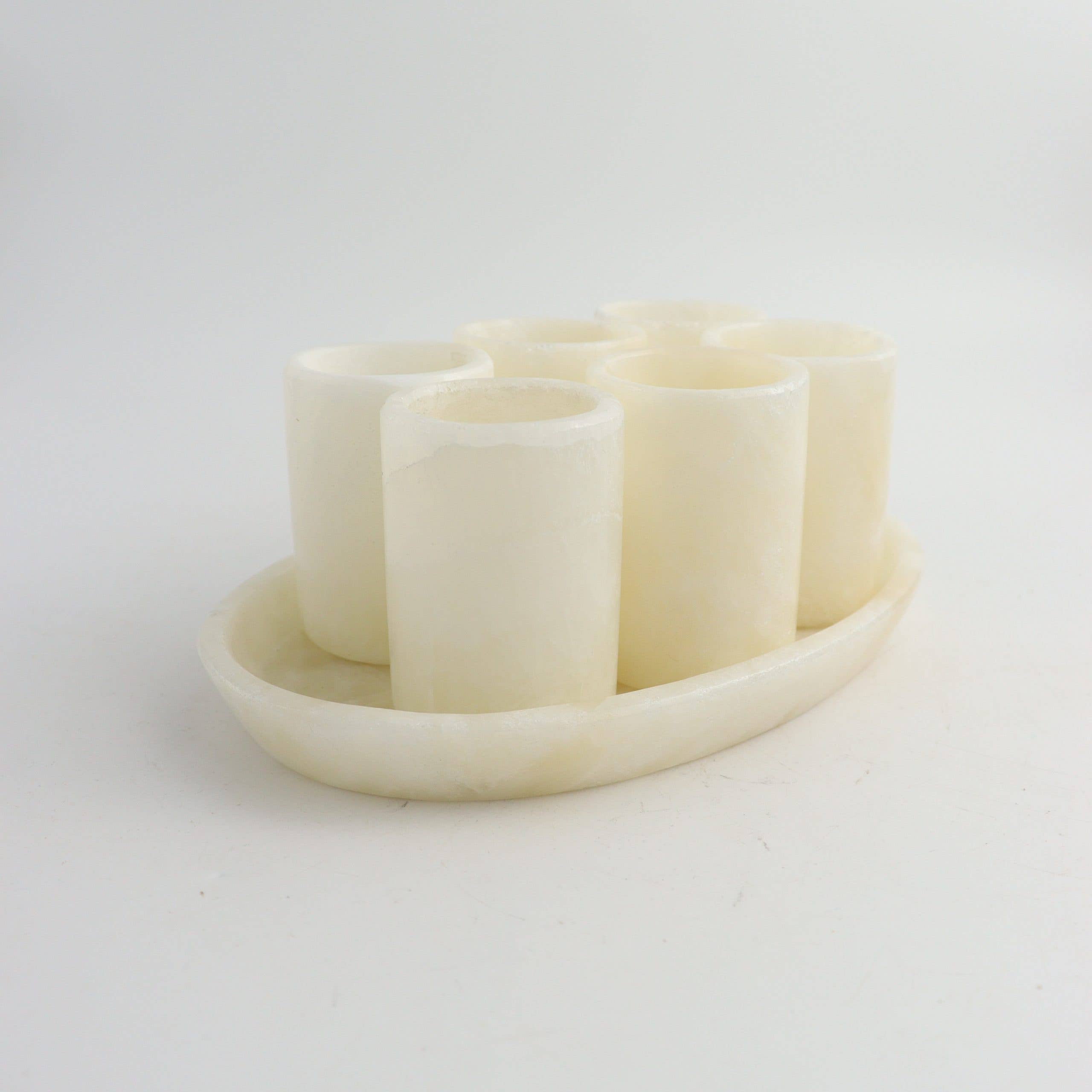 White Onyx Shot Glass Set of 6