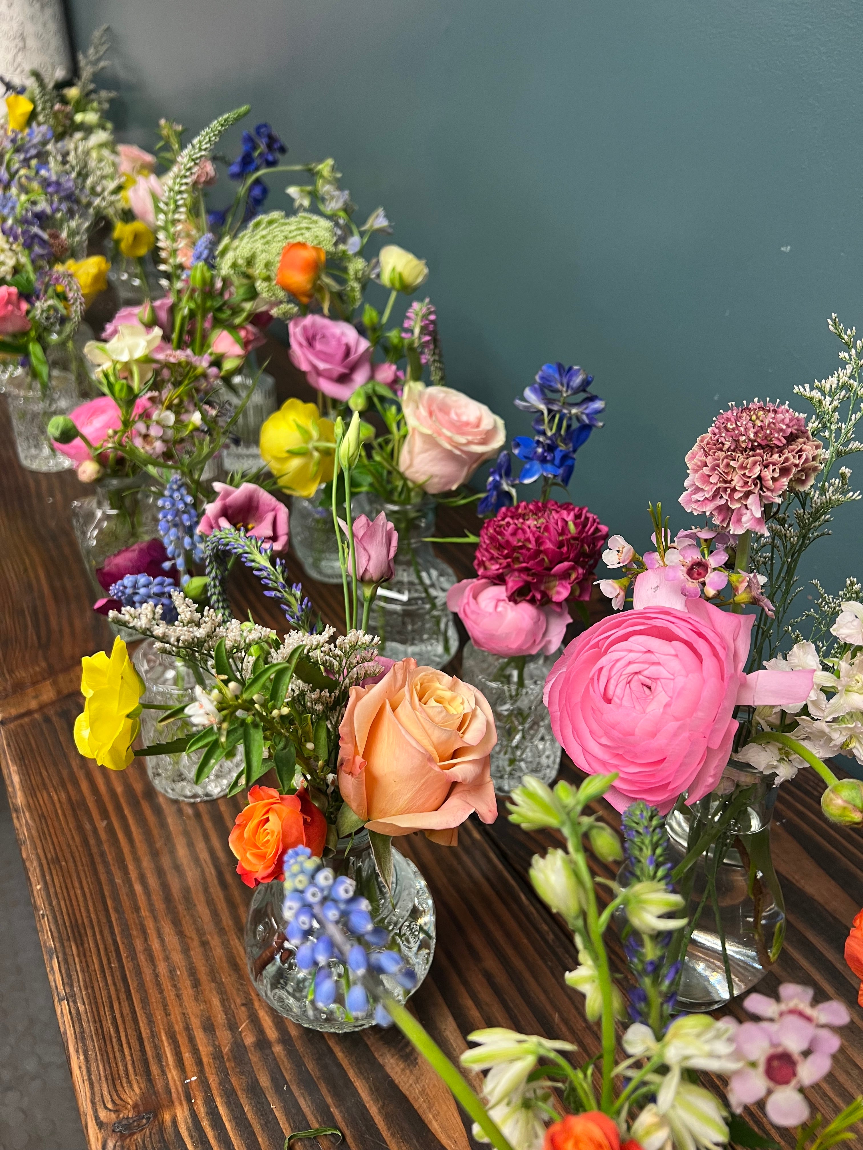 Set of 15 Bud Vase Arrangements