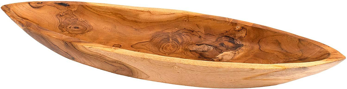 Decorative Teak Wood Long Canoe Bowl