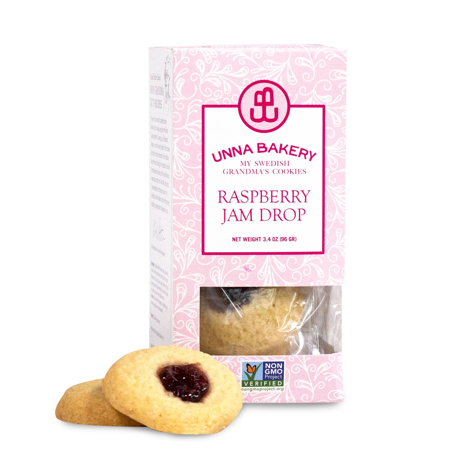 Raspberry Jam Drop Shortbread Cookie Box, gourmet cookies!