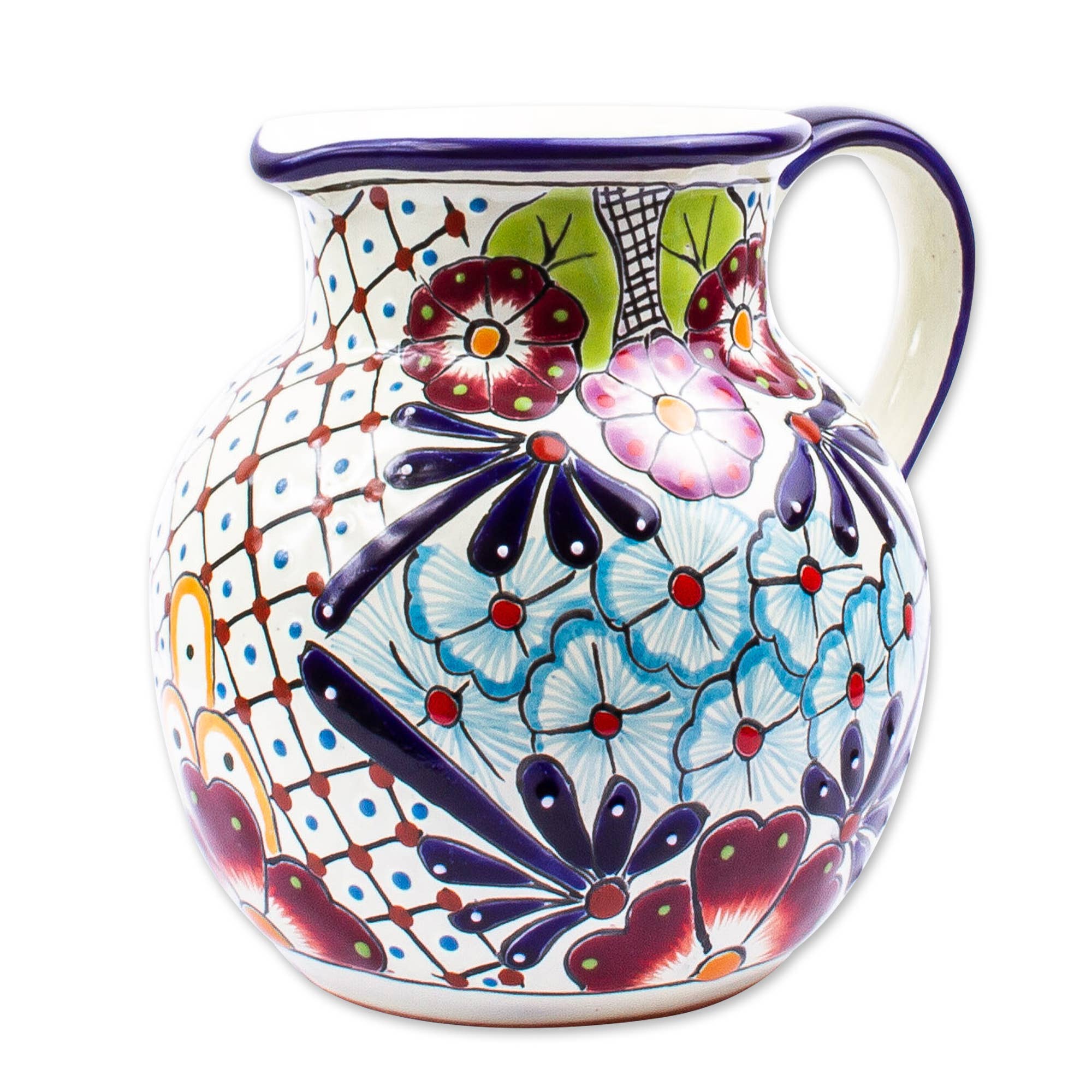 Novica Handmade Colors Of Mexico Ceramic Pitcher