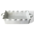 Cozina White Large Ruffled Baker