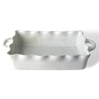Cozina White Large Ruffled Baker