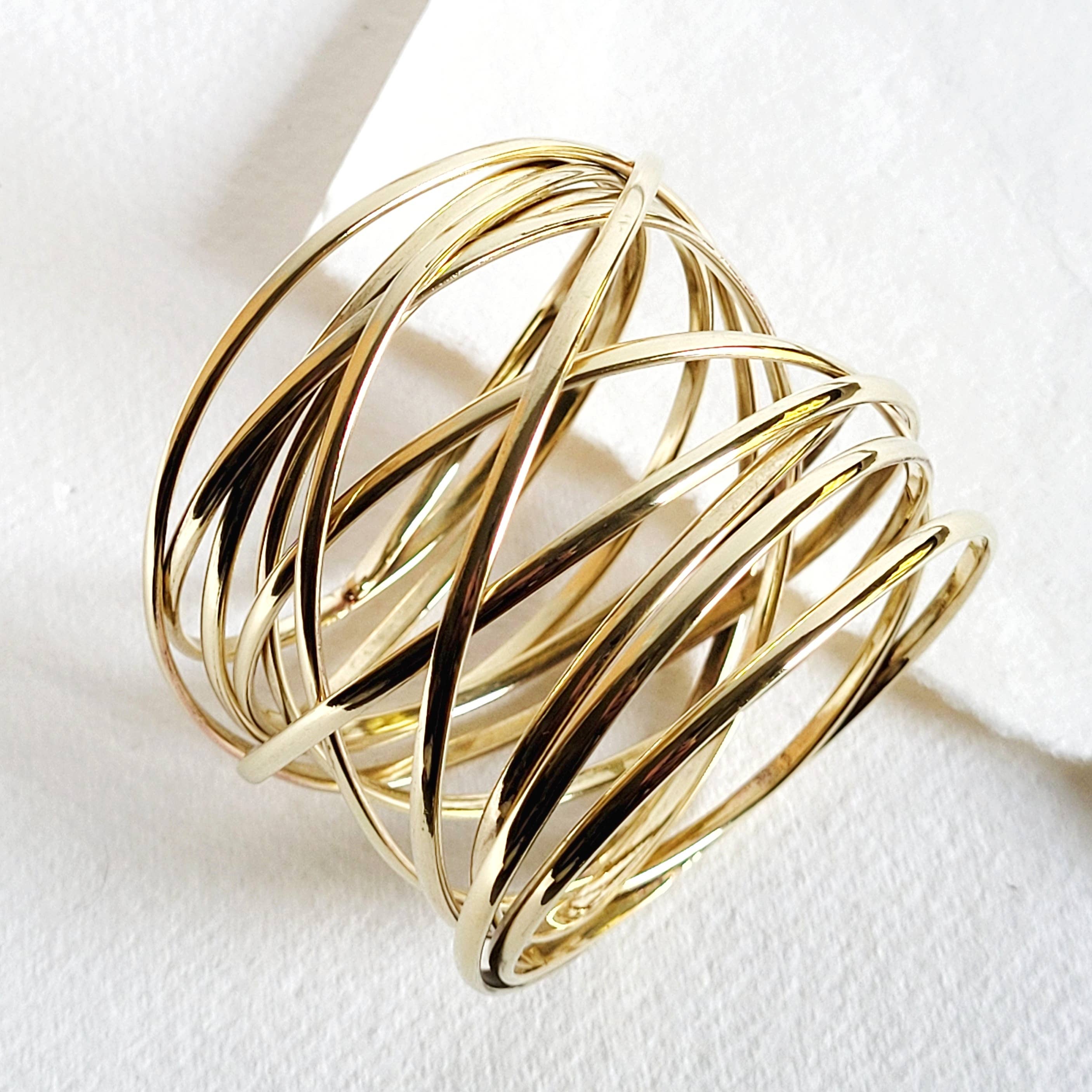Brass Infinity layered all wrapped up Bangle bracelet: Bangle