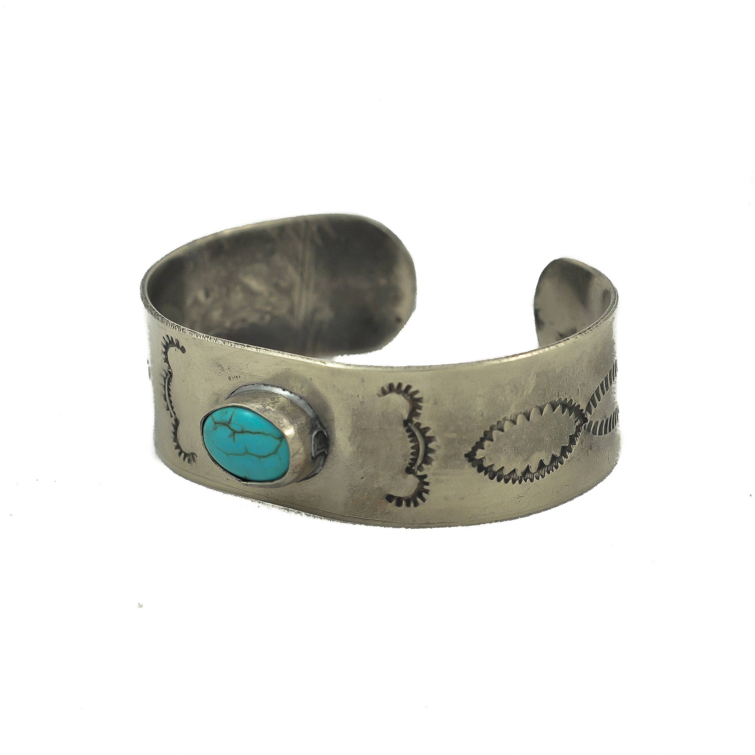 CLOUD STAMPING W/ 1 STONE BRACELET-SMALL